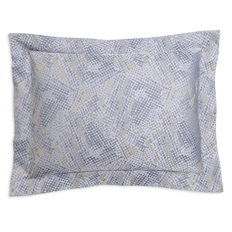 Frette Vimini king pillow shams 100% cotton dark azure / Grey set of two New gallery