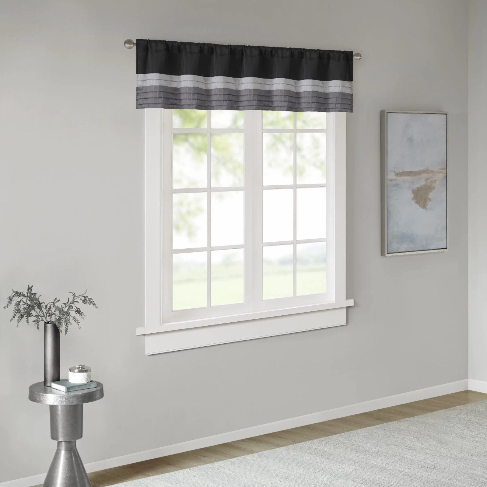 Madison Park Amherst Polyoni Pintuck Window Valance 50(W)" x 18(L)Rod Pocket Top gallery