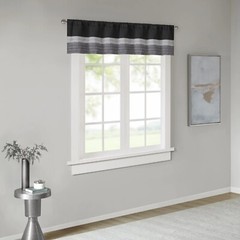 Madison Park Amherst Polyoni Pintuck Window Valance 50(W)” x 18(L)Rod Pocket Top