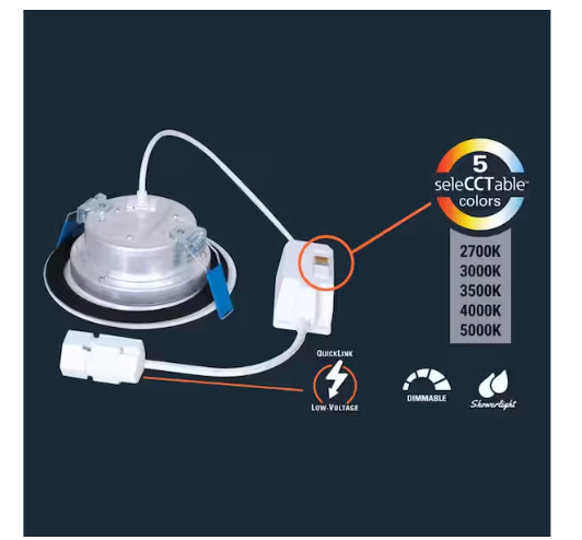 HALO QuickLink, 4 in. Selectable CCT 2700-5000K, 600 Lumens, Recessed Canless gallery