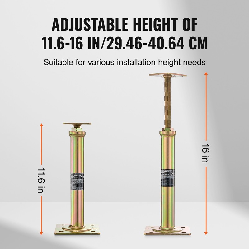 VEVOR 4PCS Adjustable Floor Jack Post House Floor Leveling Lift 11.6"-16" Height gallery