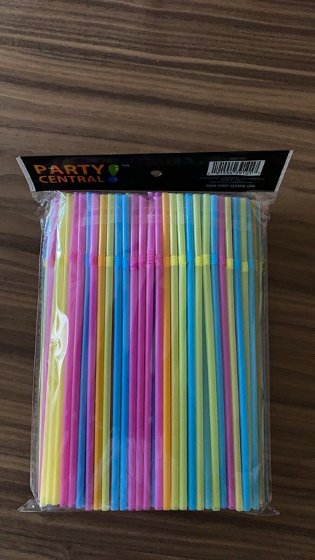 600 ct Drinking STRAWS Bendable Flexible Plastic Bendy Straw Neon Color new gallery