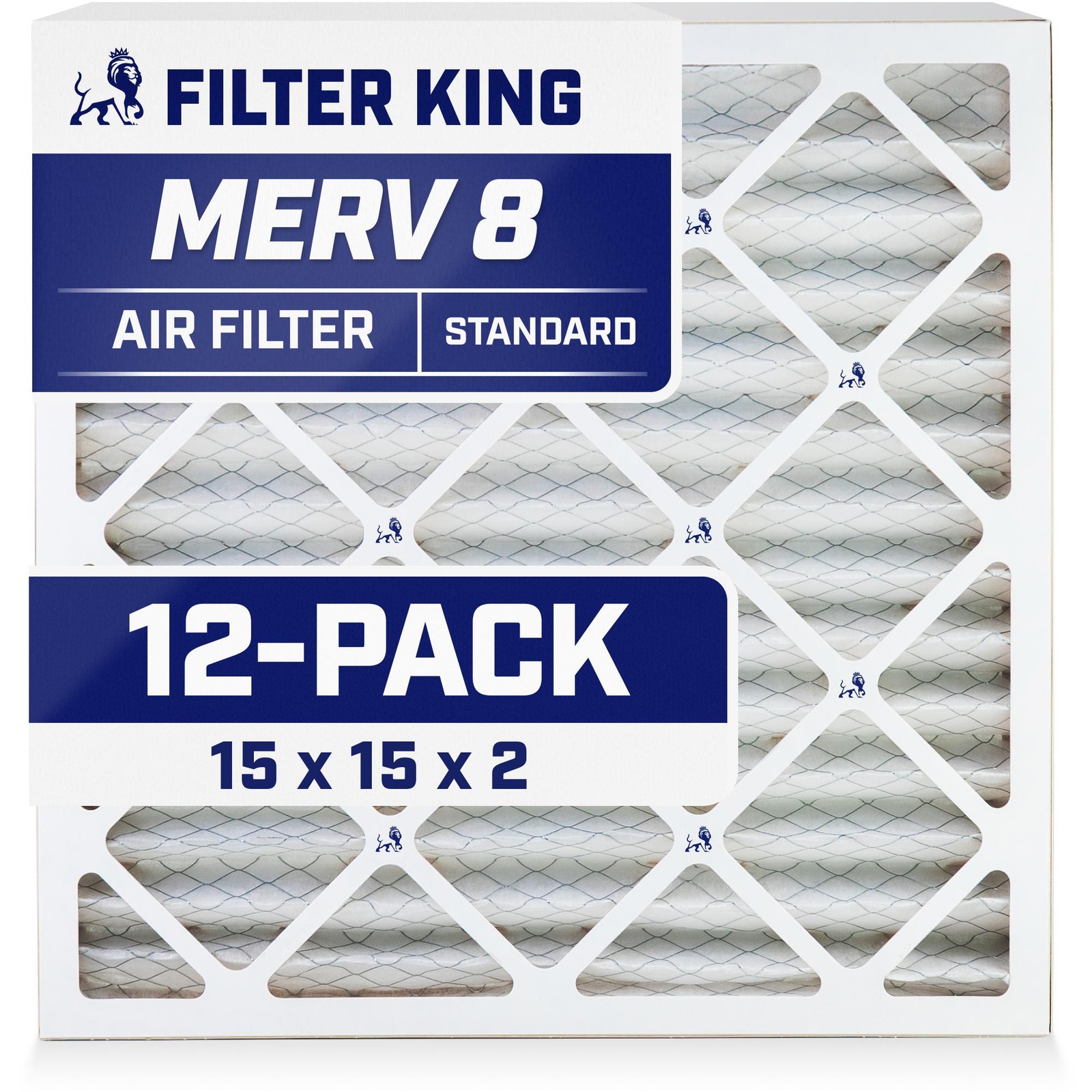 Filter King 15x15x2 Air Filter 12-PACK MERV 8 Actual Size 15 x 15 x 1.75" gallery
