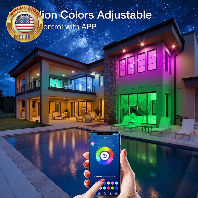 Bluetooth Led Strip Lights 100Ft (2 Rolls of 50Ft), RGB Color Changing LED Light gallery