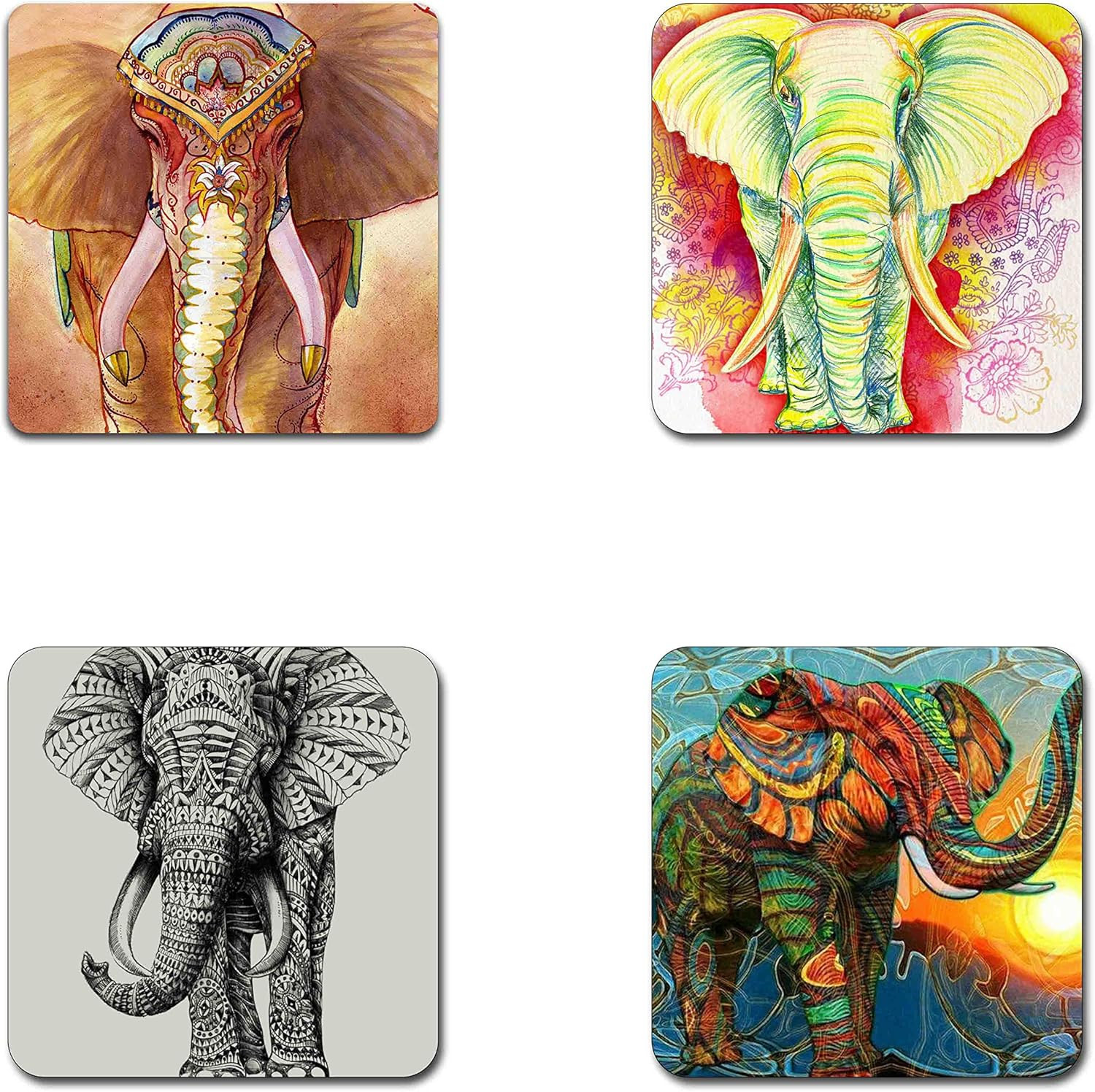 Elephant Pattern Square Set - Made of Recycled Rubber - Set of 4 … gallery
