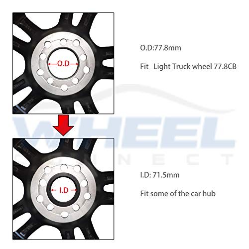 Hub Centric Rings, 77.8 to 71.5, Set of 4, ABS Plastic Hubrings, Fit Both gallery