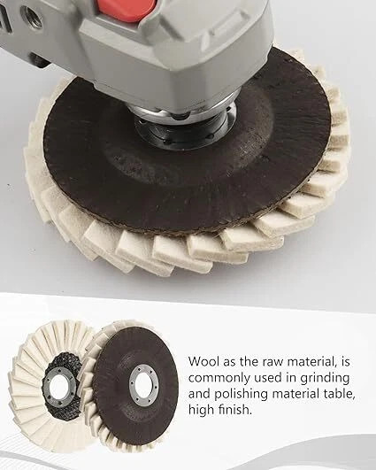 5X 4.5" Wool Polishing Wheels Buffer Pads Universal for Metal,Marble, Stone,Wood gallery