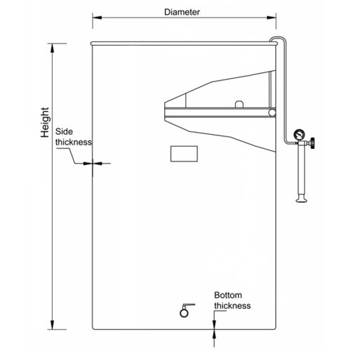 200 L Variable Capacity Tank - Marchisio - 65cm wide X 65cm tall Wine Fermenter gallery