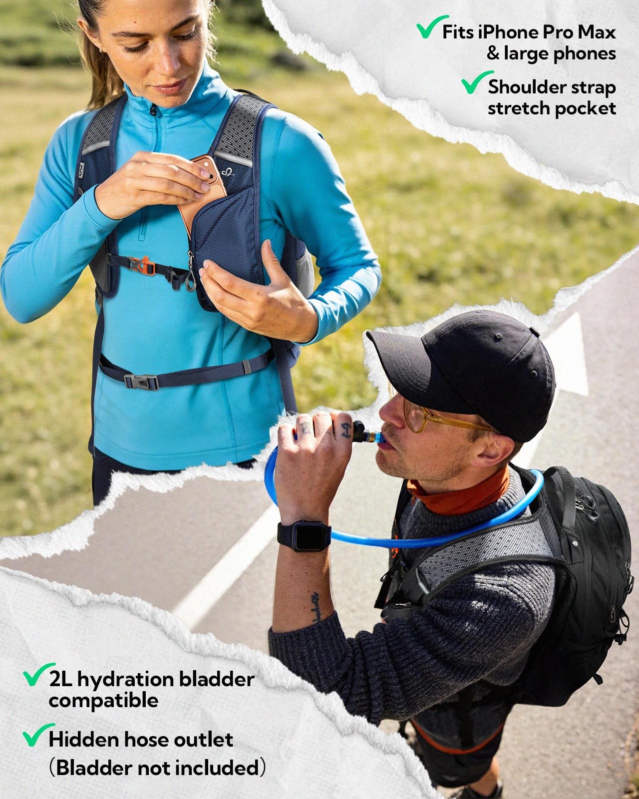 Small Lightweight Hiking Backpack: 20L Outdoor Daypack with Pocket, Hydration... 2