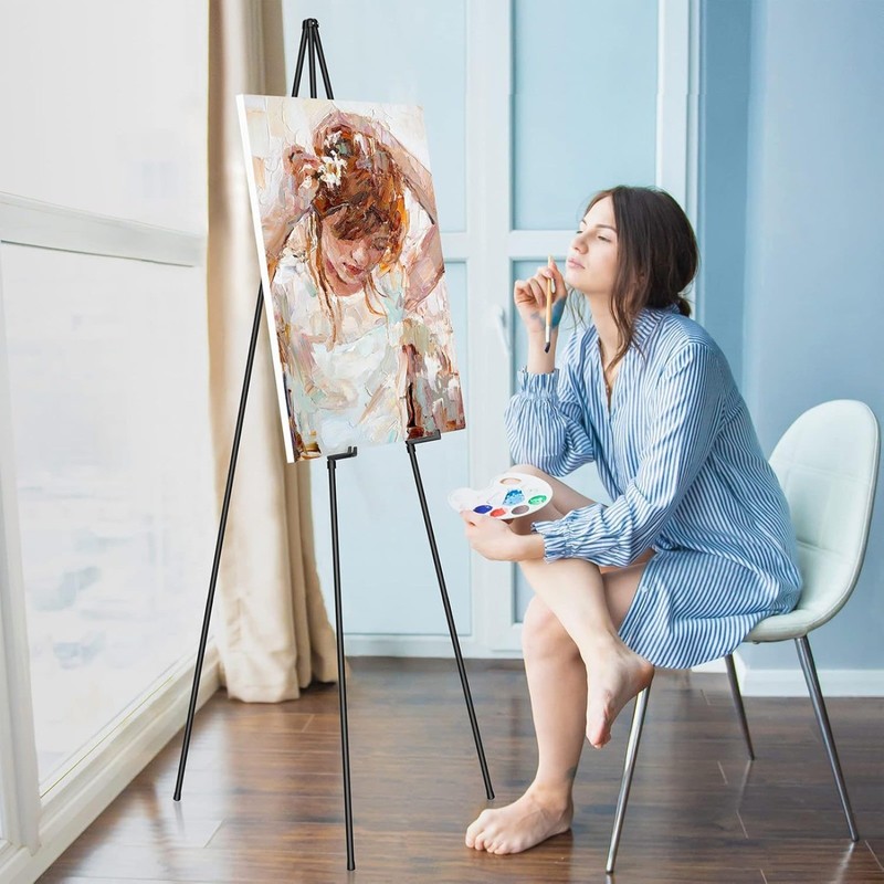 63" Foldable Tripod Display Easel Stand for Wedding Floor Display Show Painting gallery
