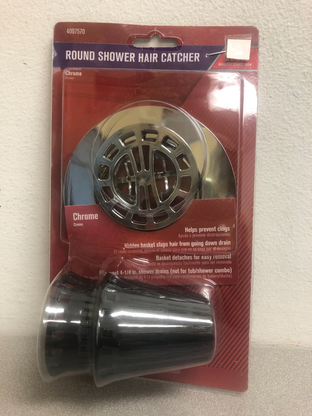 Round Shower Drain Catcher/Cover 10529 Chrome Plastic/Stainless Steel gallery