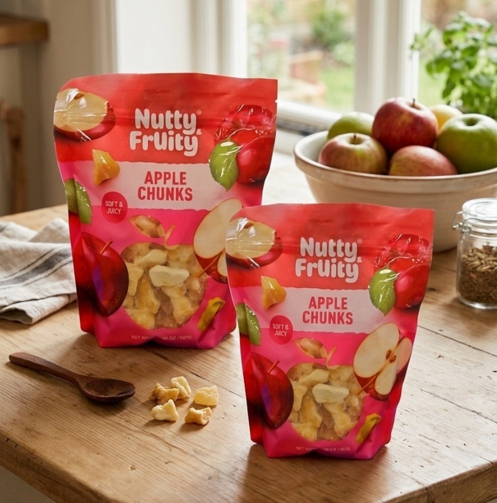 2 Packs Nutty & Fruity Apple Chunks NET WT 40 OZ Juicy & Soft gallery