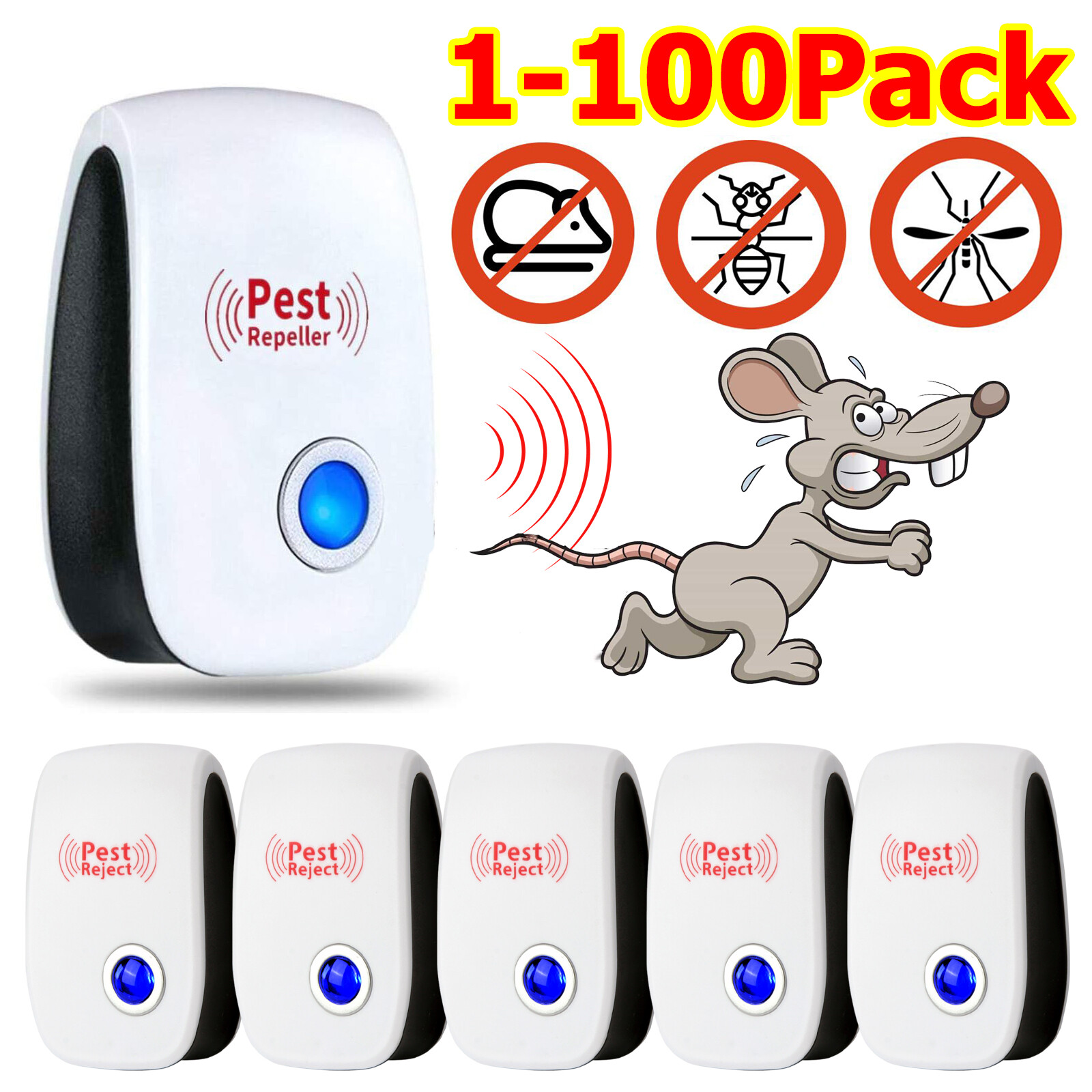 Lot Ultrasonic Pest Reject Home Control Electronic Repellent Rat Mice Repeller gallery