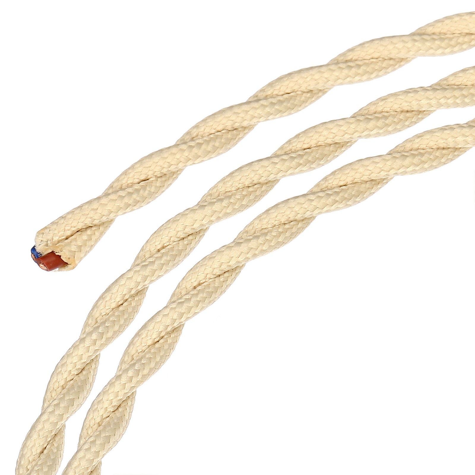 Twisted Cloth Covered Wire 2 Core 18AWG 5m/16.4ft,Electrical Cable,Beige gallery