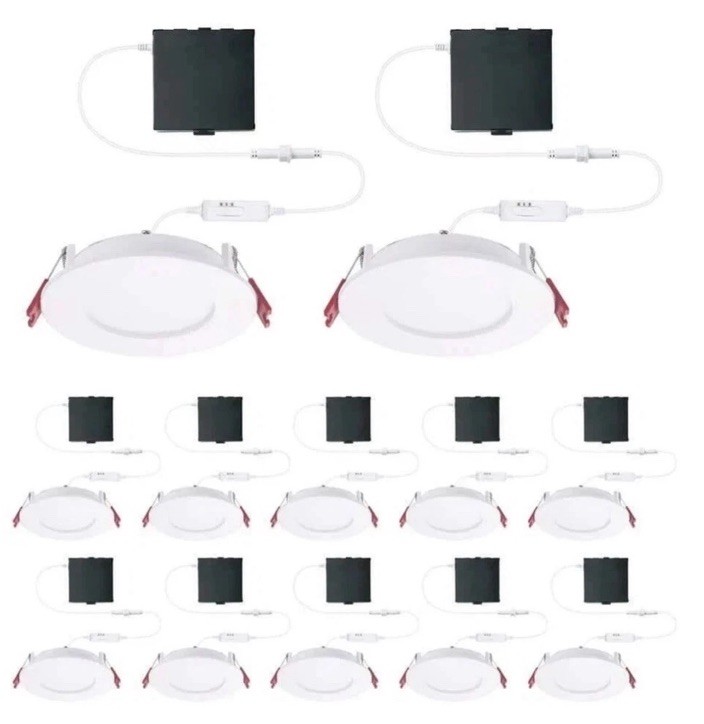 Commercial Electric Value LED 4in Adj Color Temp Canless Recessed Light Wht 11pk gallery