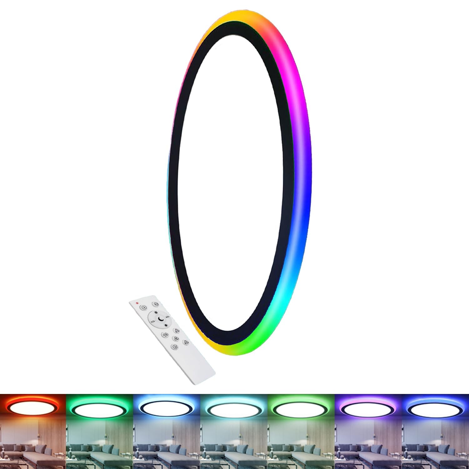 Stayofa 13Inch Magic RGB Flush Mount Led Ceiling Light,34W 3400LM Dimmable wi... gallery