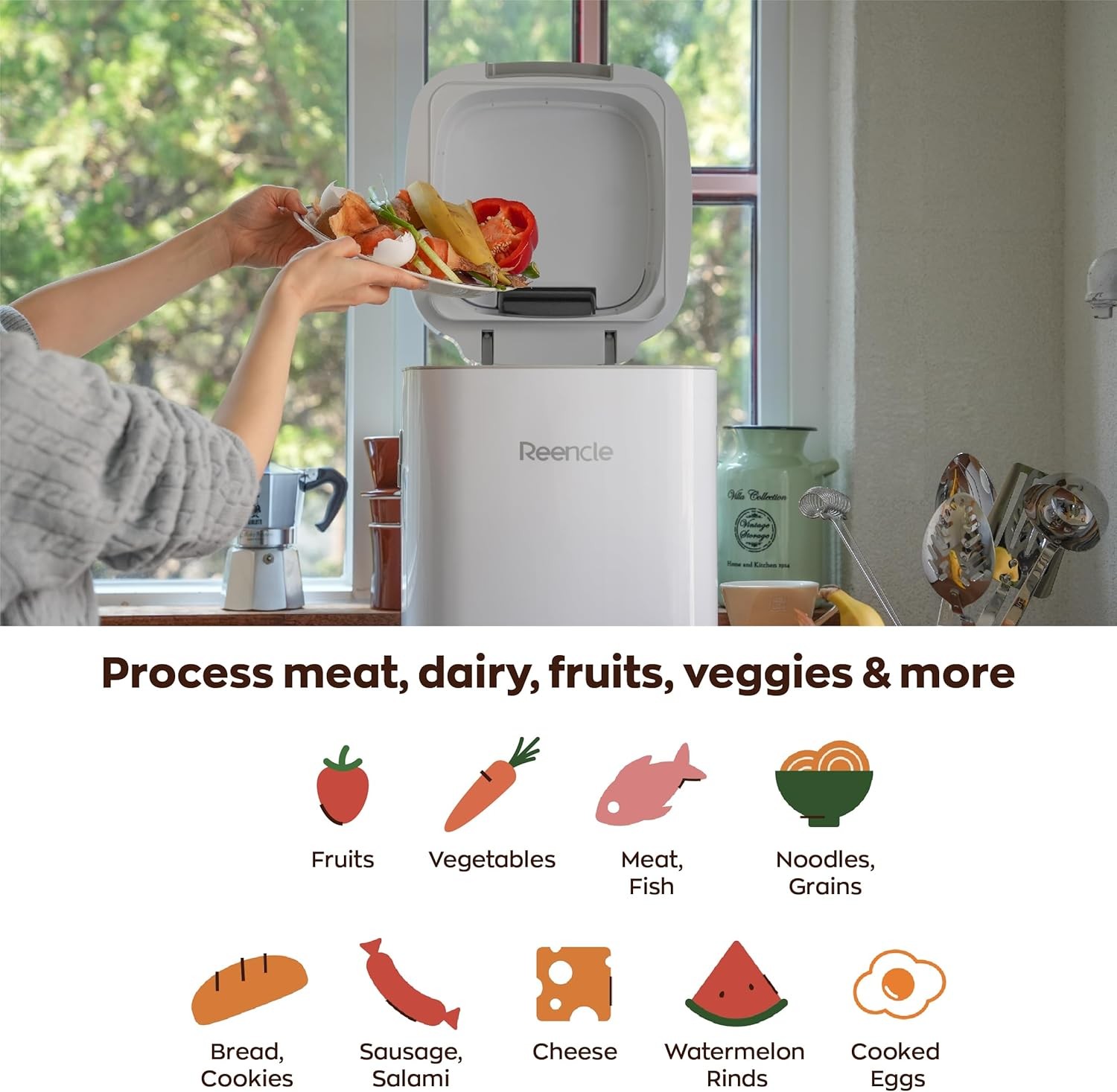 Prime Electric Composter - 14L Kitchen Composter Decomposes Up to 2.2 lbs Food gallery