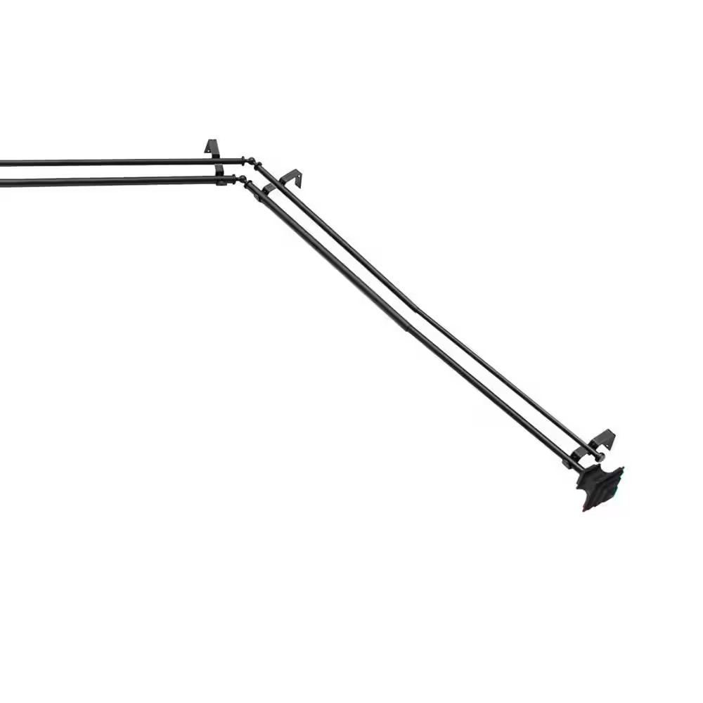 Mission 78 In. - 144 In. Adjustable Double Bay Window Curtain Rod 3/4 In. Diamet gallery