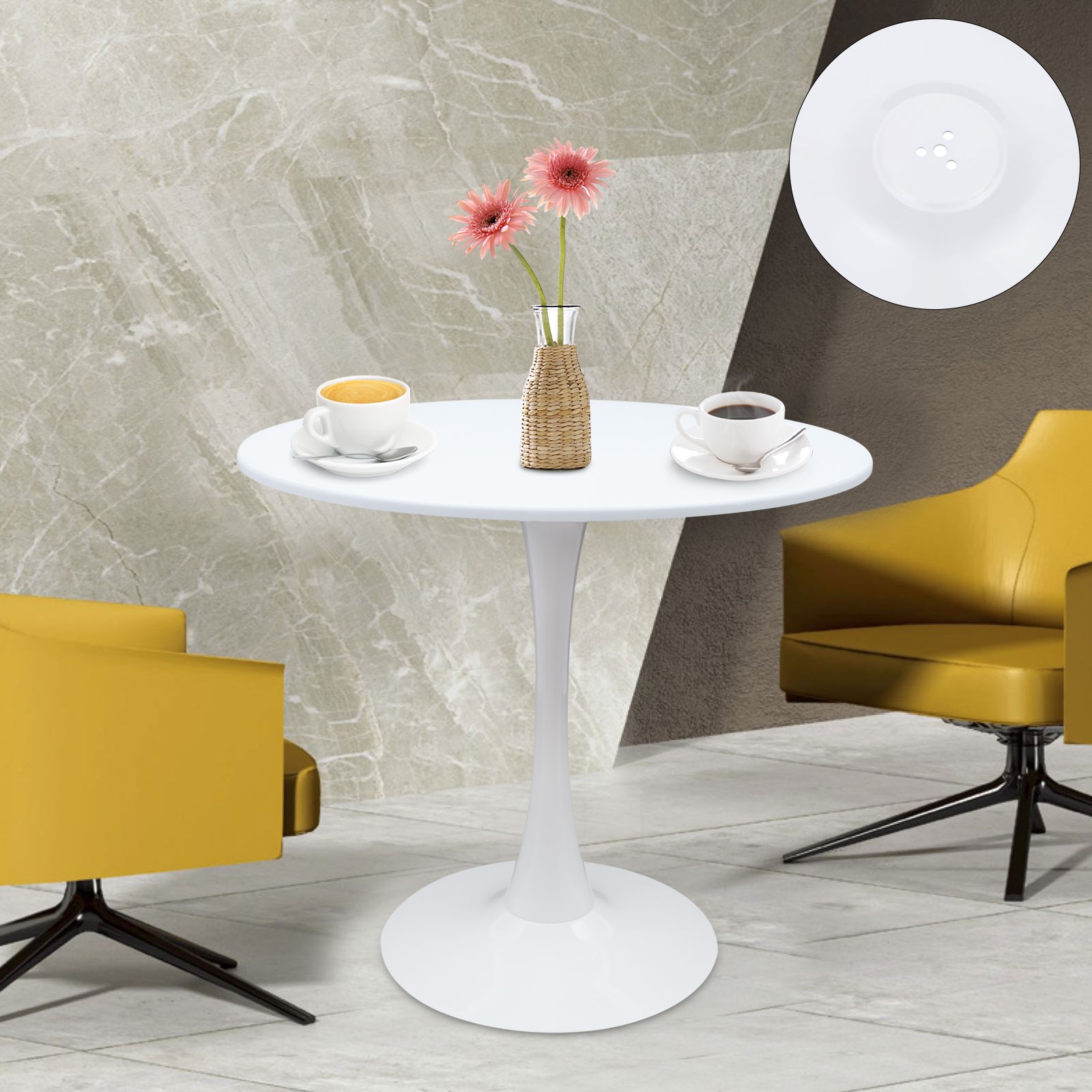 Small Indoor End Table Living Room, Bar,Dining Table, Modern Round Kitchen Table gallery