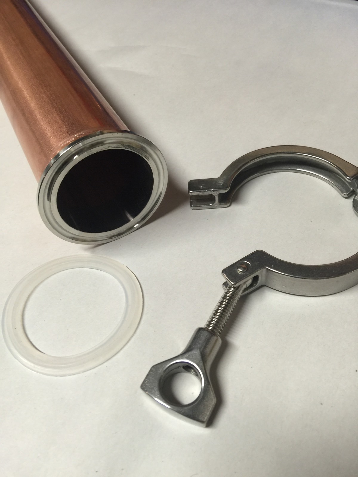 Beer Keg Still Adapter Kit 2" Tri Clamp, Ferrule, & Gasket for Distilling Column gallery