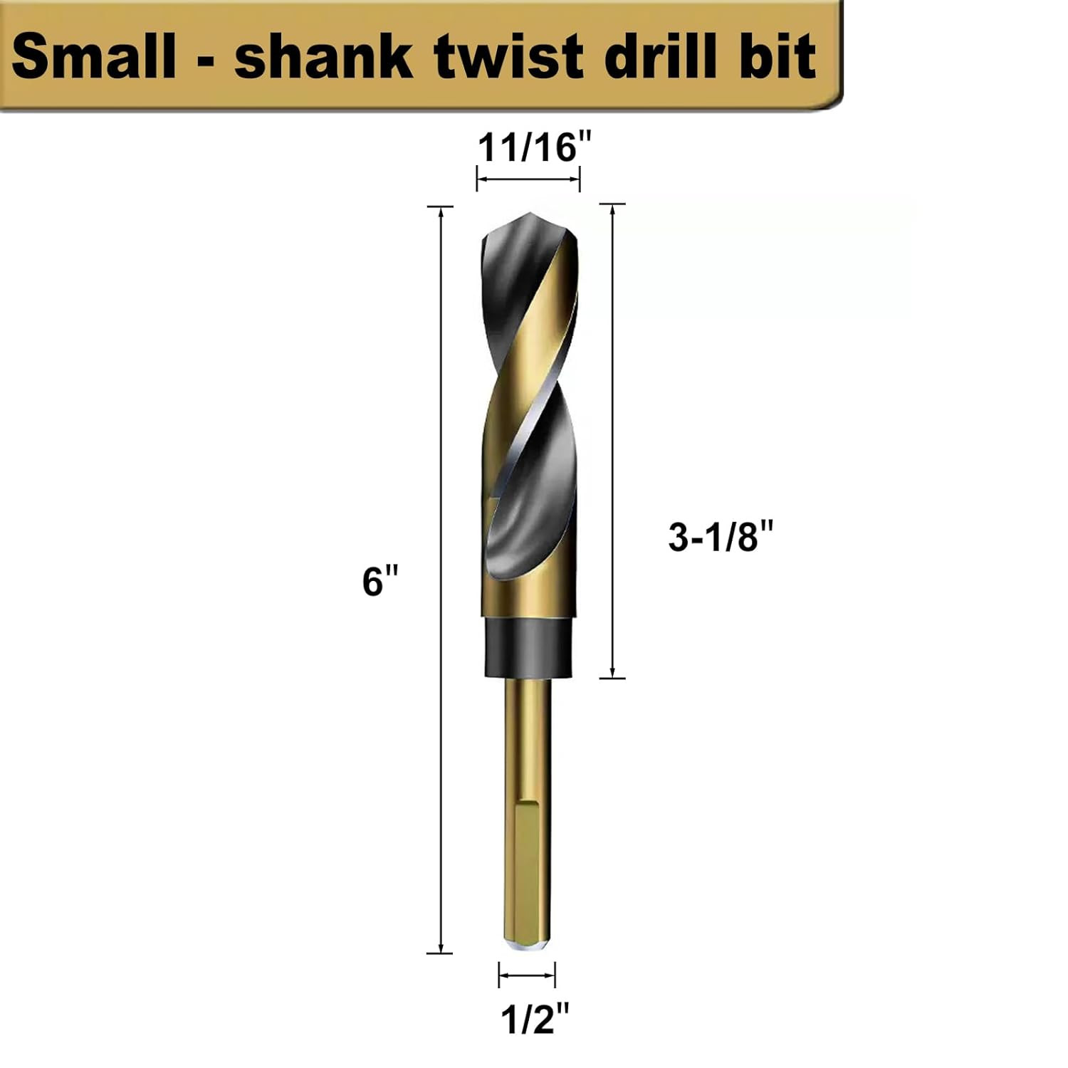 11/16 Inch Drill Bit - Reduced Shank HSS 4241 High Speed Steel for Metal & Steel gallery