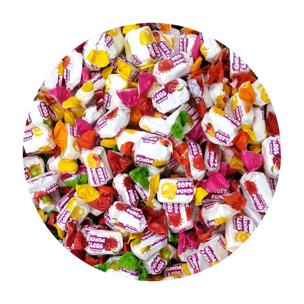 ASSORTED SOFT PUNCH CHEWS ~10LB - 160OZ BAG ~BEST PRICE gallery
