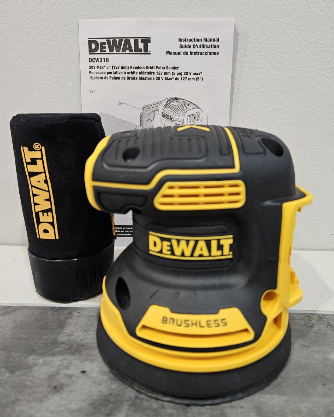 NEW DeWALT 20V MAX XR 5" Cordless Random Orbital Sander DCW210B (Bare Tool) gallery