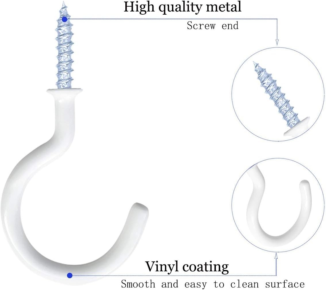 12 Pack Vinyl Coated Ceiling Hooks,Screw-in Mug Hooks,Multi-Function Wall Hooks gallery