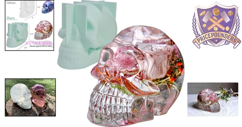 Silicone Skull Mold 3D Extra Large for Epoxy Resin Crafts Home Decor Halloween gallery