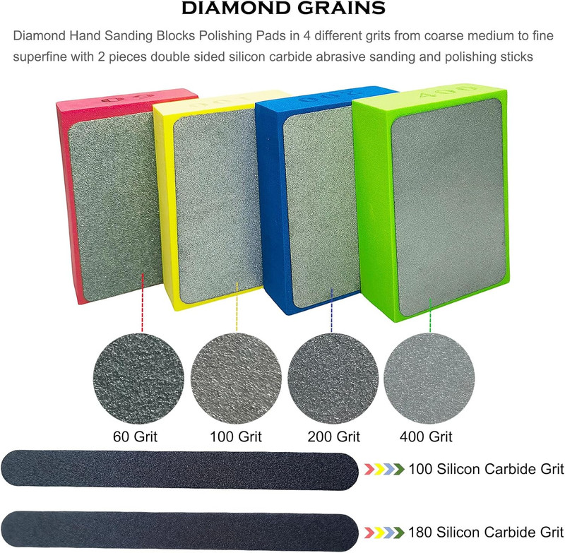 4 Pack Diamond Hand Polishing Pads Sharp Grinding Polishing Pad - Sanding Block gallery