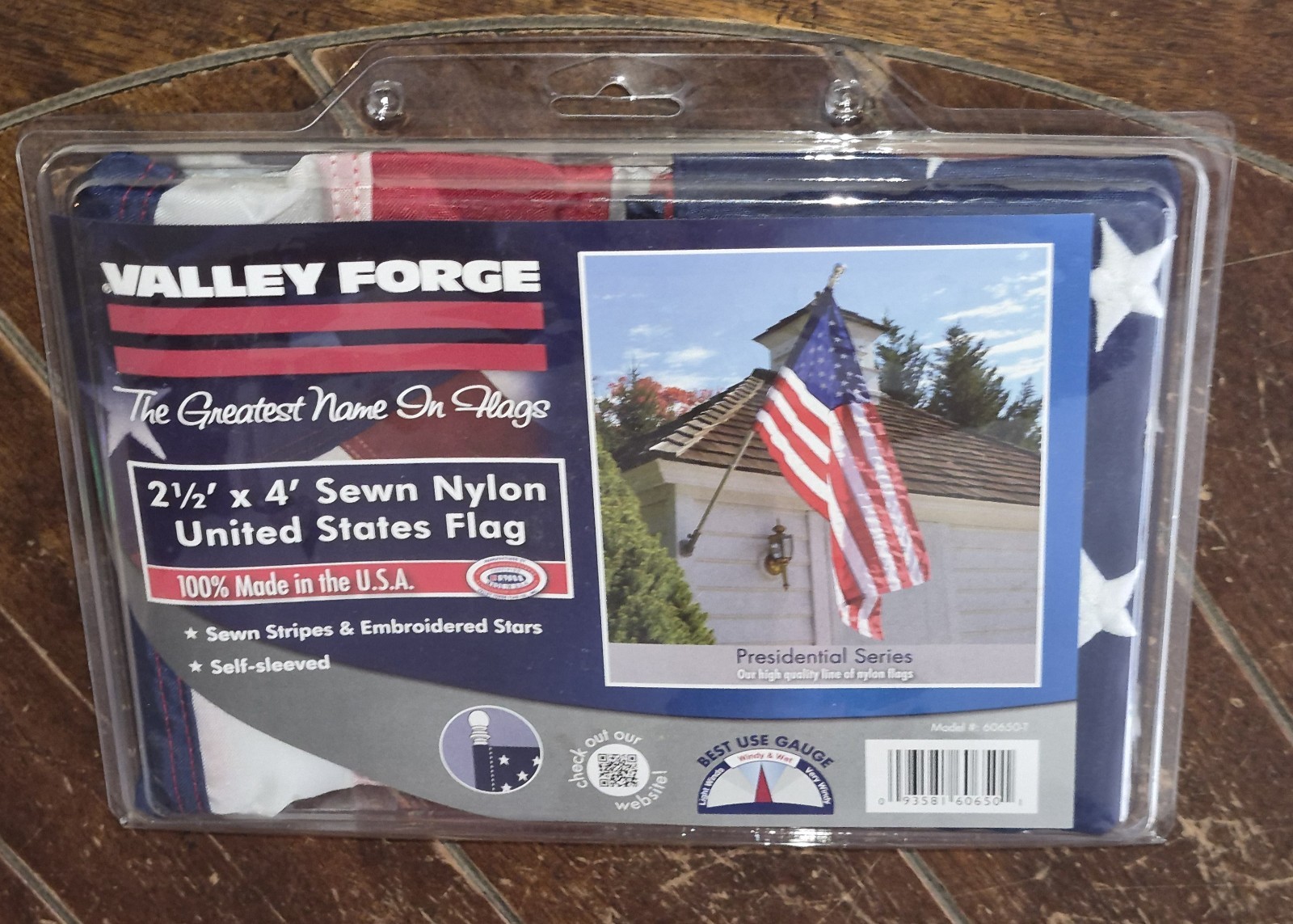 Valley Forge 2-1/2' x 4' Sewn Nylon United States Flag -Presidential- #60650-T gallery