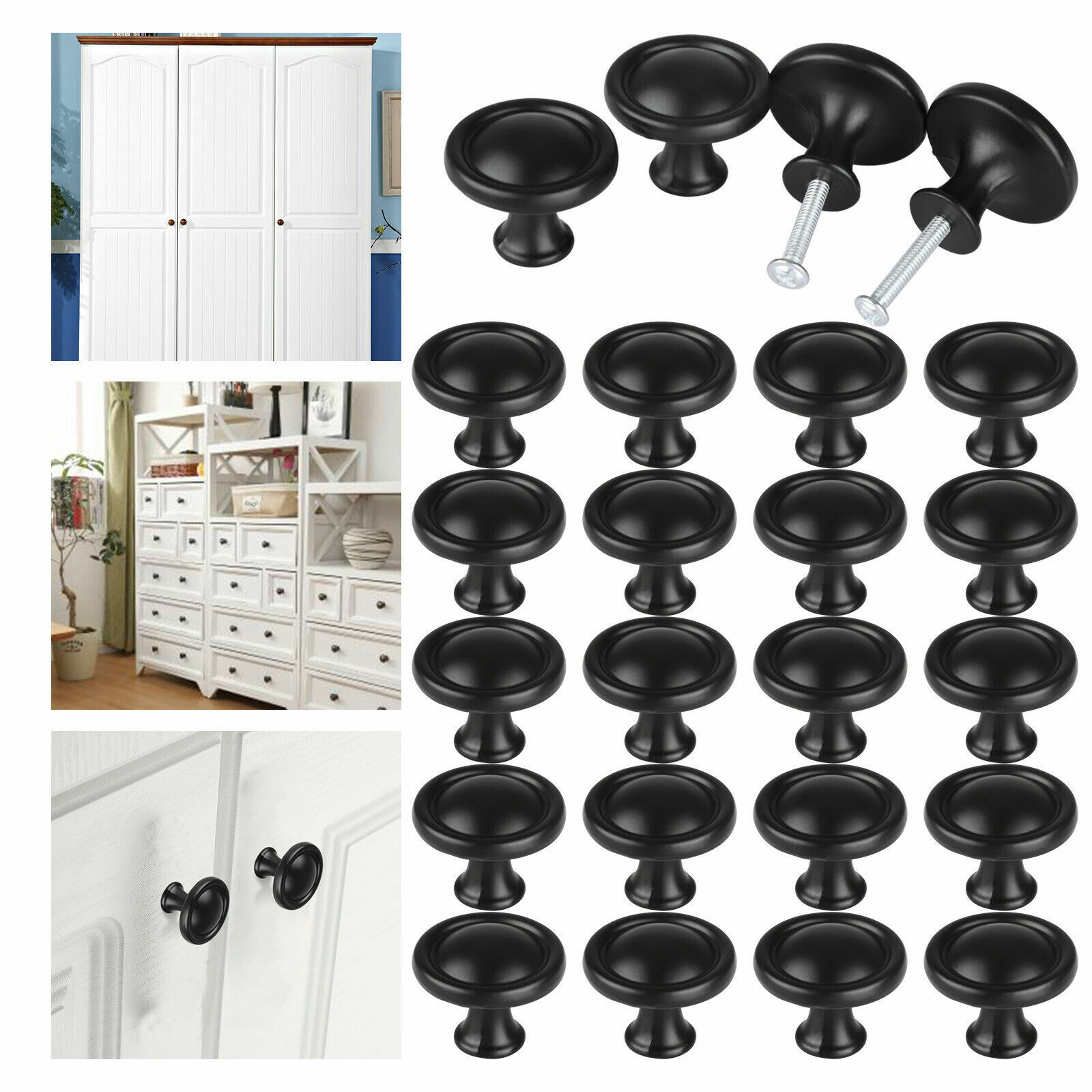 1-100Pcs Cabinet Knobs Handle Pulls Hardware Bedroom Kitchen Drawer Cupboard Lot gallery