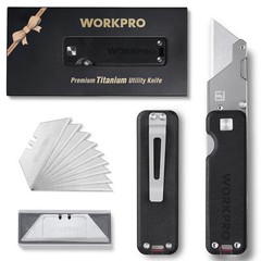 Premium TitaniumUtility Knife CNC Unibody G-10Handle Folding Box Cutter10 Blades