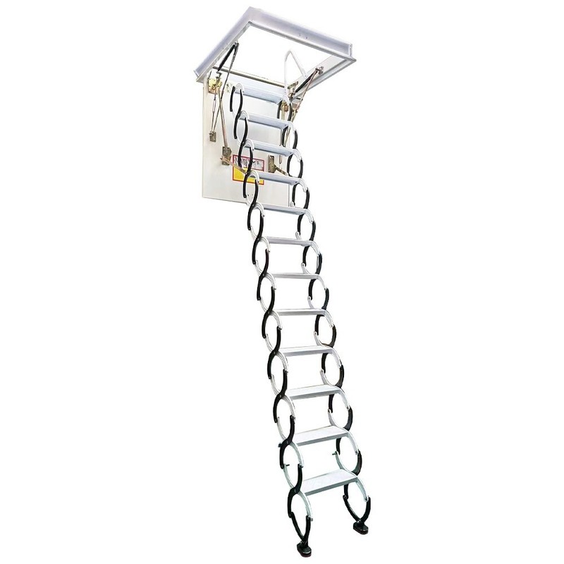 Attic Ladder Attic Pull Down Ceiling Ladder Access Stairs Carbon Steel Folding gallery