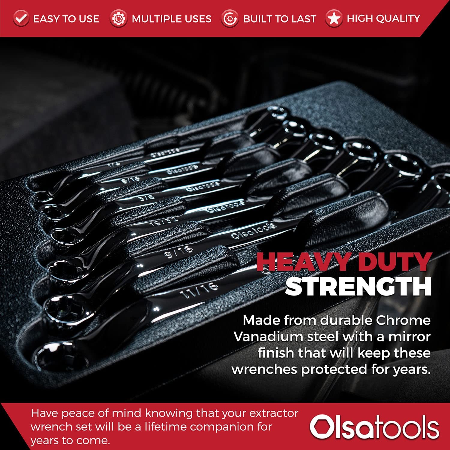 Olsa Tools 6pc Box End Wrench Set, 45-Degree Offset, Chrome Vanadium Steel, I... gallery