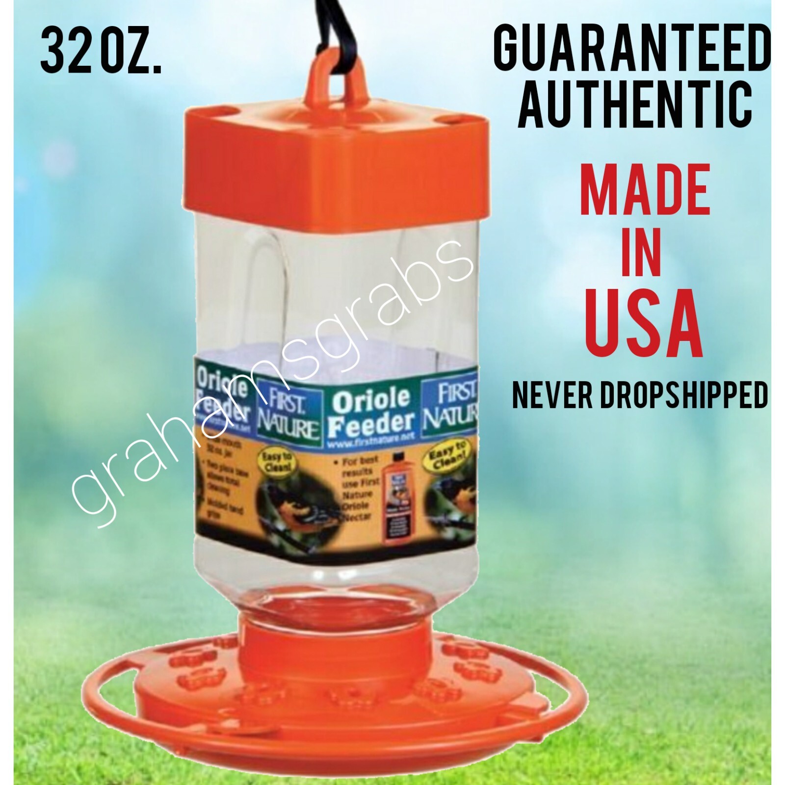 FIRST NATURE ORIOLE FEEDER 32 OZ WIDE MOUTH #3088 EASY FILL & CLEAN - 2 PACK USA gallery