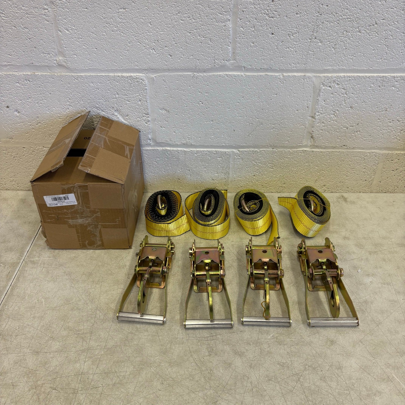 Waltyotur 4 Pcs Auto Lanyard Ratchet Straps 2 x 96 Classic Yellow 3300 LB CAP gallery