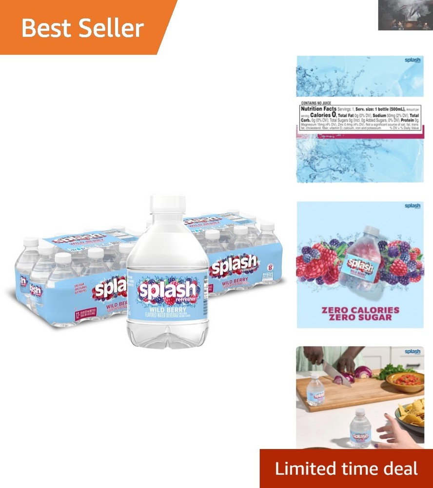 Hydrate with Splash Blast Wild Berry - 24 x 8 Fl Oz Mini Bottles, Sugar Free