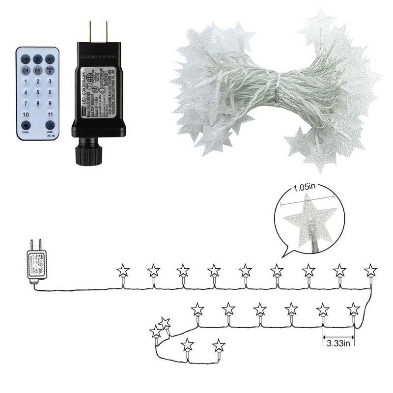 150 LED Color Changing Star String Lights - 65.6ft with Remote, 11 Modes, IP4... gallery