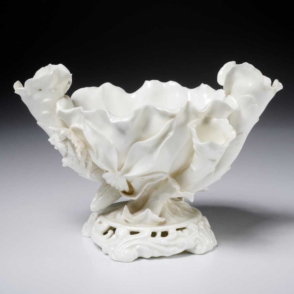 Gilman Collamore Blanc de Chine White Porcelain Epergne Centerpiece Orchid Vase gallery