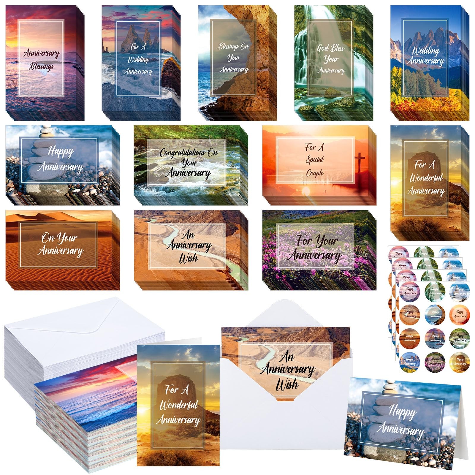 Motiskyy 48 Sets Religious Anniversary Cards Bulk 4 X 6 Inches, multicolor gallery