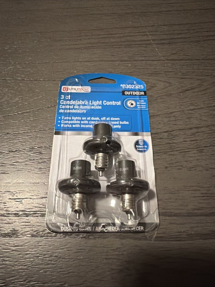 Utilitech Bronze Candelabra Automatic Dusk to Dawn Light Control 3 Pack