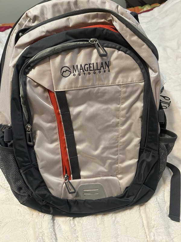 Magellan Outdoors Hiking Backpack Gray Black Red Polyester, External Pockets