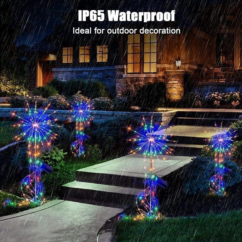 100-200LED Solar Firework Light string Outdoor Waterproof Path Lawn Garden Decor gallery