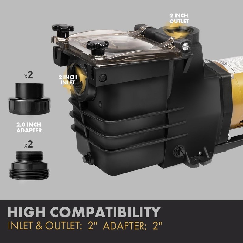 Quiet 1HP Variable Speed Pool Pump - Stainless Steel & ABS For Long-Lasting Use gallery