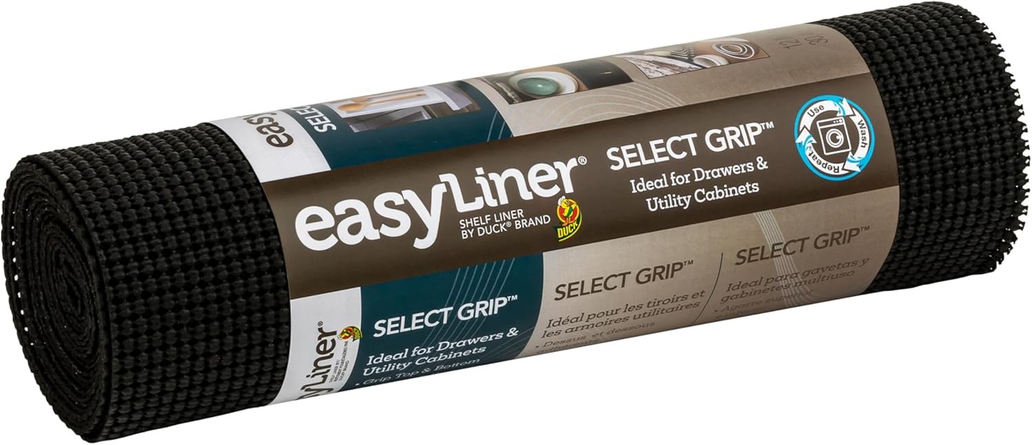 Duck Brand Select Grip Easy Liner Shelf and Drawer Liner, 36.2L x 12W, Black gallery