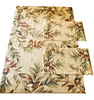 Tropical Breezy Parchment ACCENT Rug 23" X 39" Beige Red Green Brown Leaves gallery