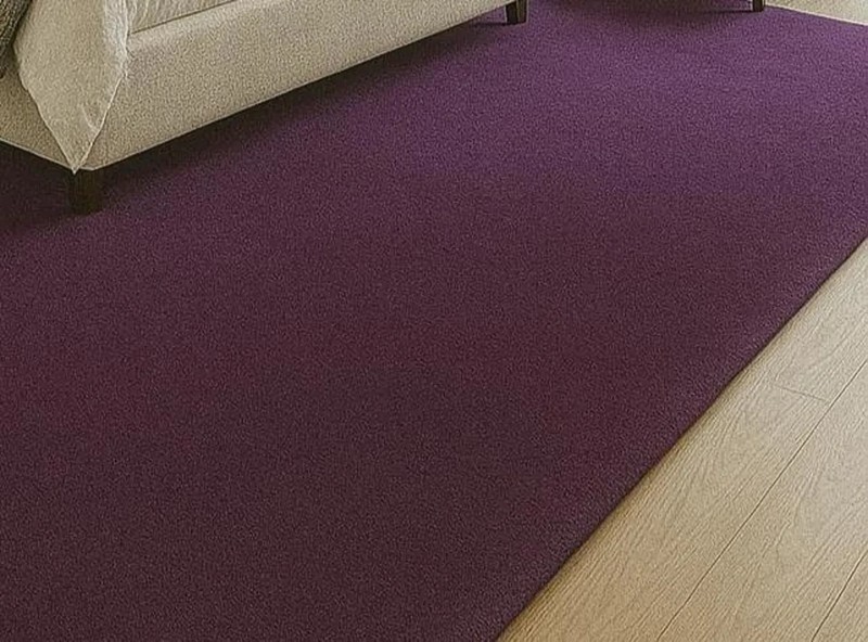 Solid Purple Hand Tufted Wool Rug for Bedroom & Living Room – Modern Minimalist gallery