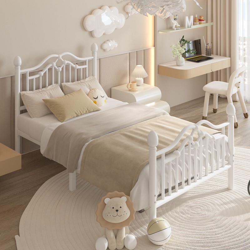 Twin Bed Frame with Headboard＆Footboard Modern Metal Platform Bed Frame for Kids gallery