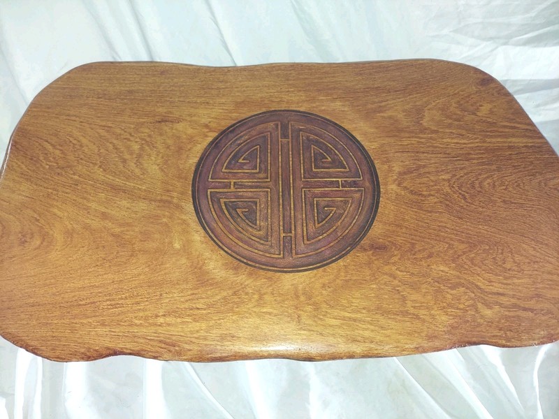 Asian Bonsai Table Solid Wood Cottagecore 32x18x11" Manzanita & Rosewood Inlaid gallery